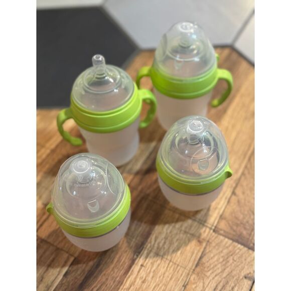 ComoTomo silicone baby bottles handles sippy cups 5oz 8oz soft nipple infant - Picture 1 of 5